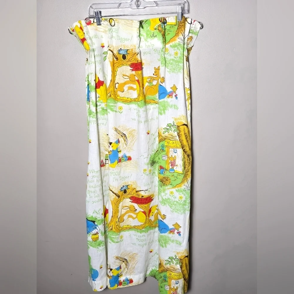 Vintage 70's Disney Winnie The Pooh Whimsical Woodland Curtain‎ Panels 48x45